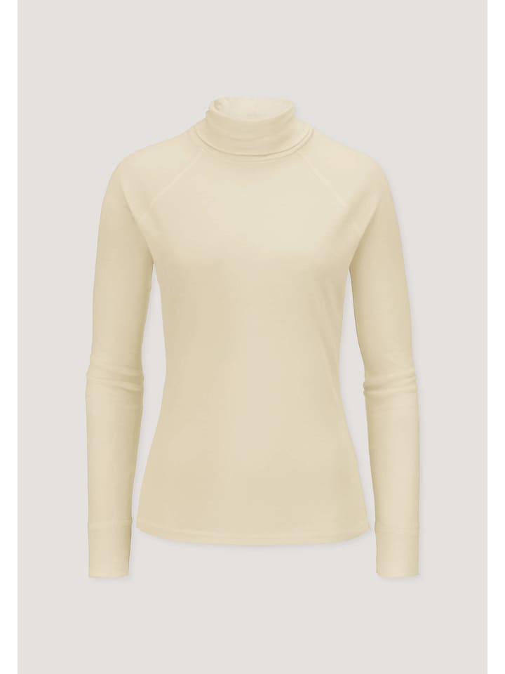 Hessnatur Longsleeve Slim aus Bio-Merinowolle und TENCEL™ Lyocell in vanille