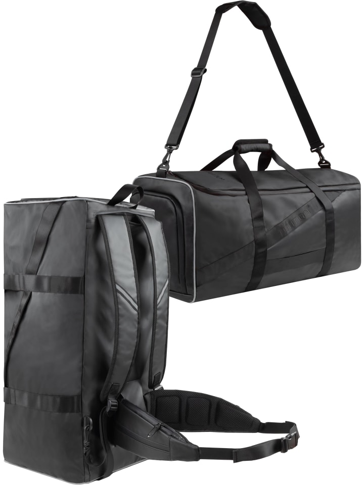 Sport- und Reisetasche 58 Liter mit Hüftgurt in Schwarz