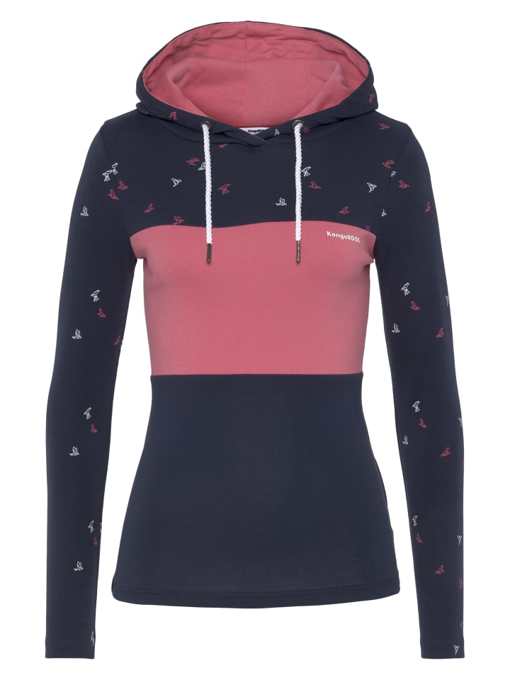 Kapuzenshirt in marine-himbeere