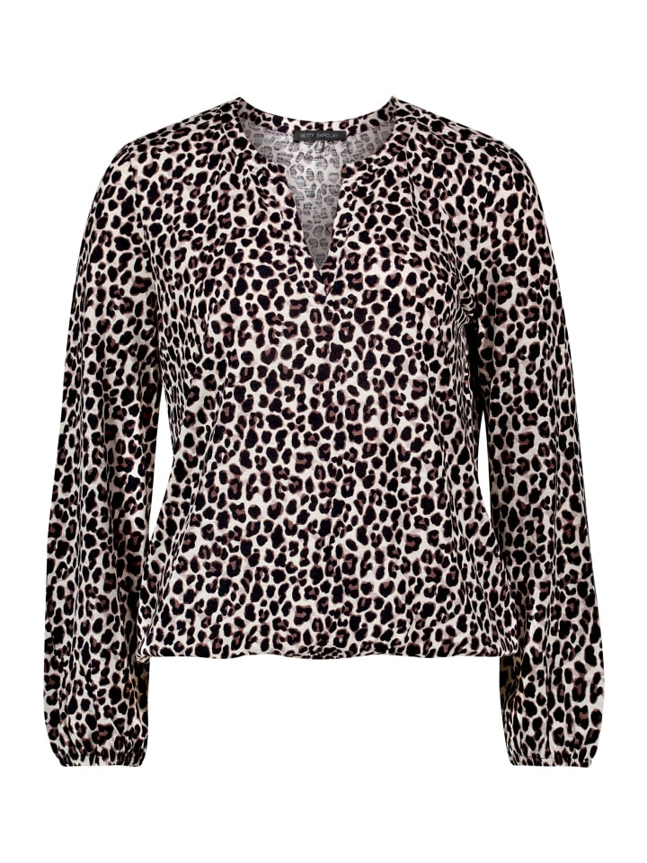 Blusenshirt mit Bluseneinsatz in Beige/Braun
