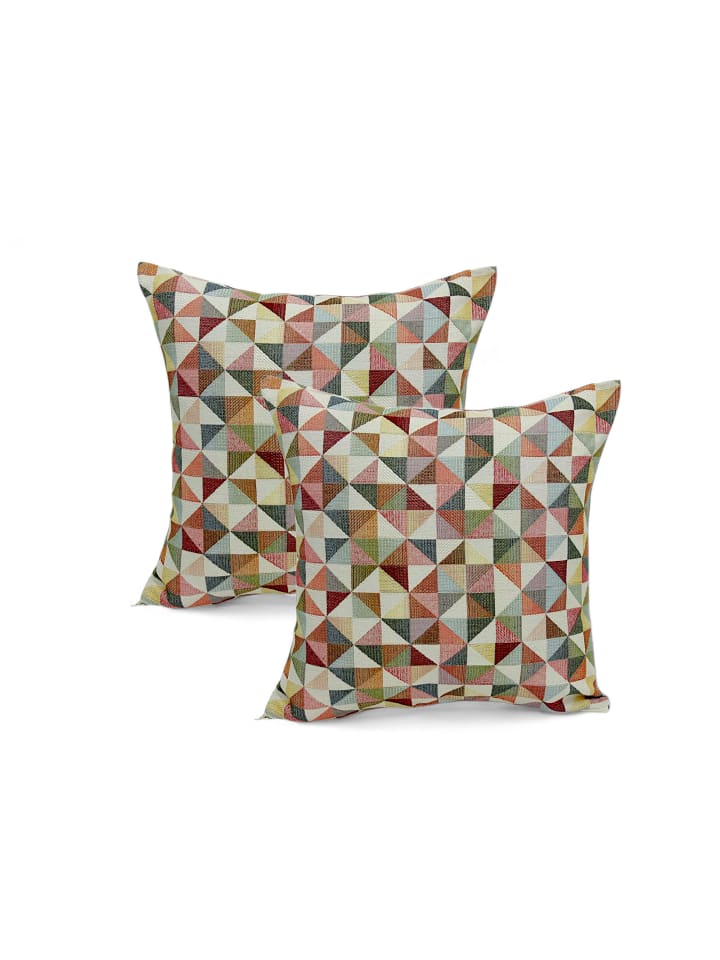 Kissenhülle Triangle 40x40 cm 2er-Set in bunt