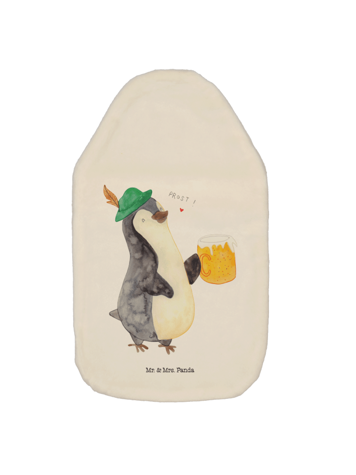 Wärmflasche Pinguin Bier ohne Spruch in Weiß