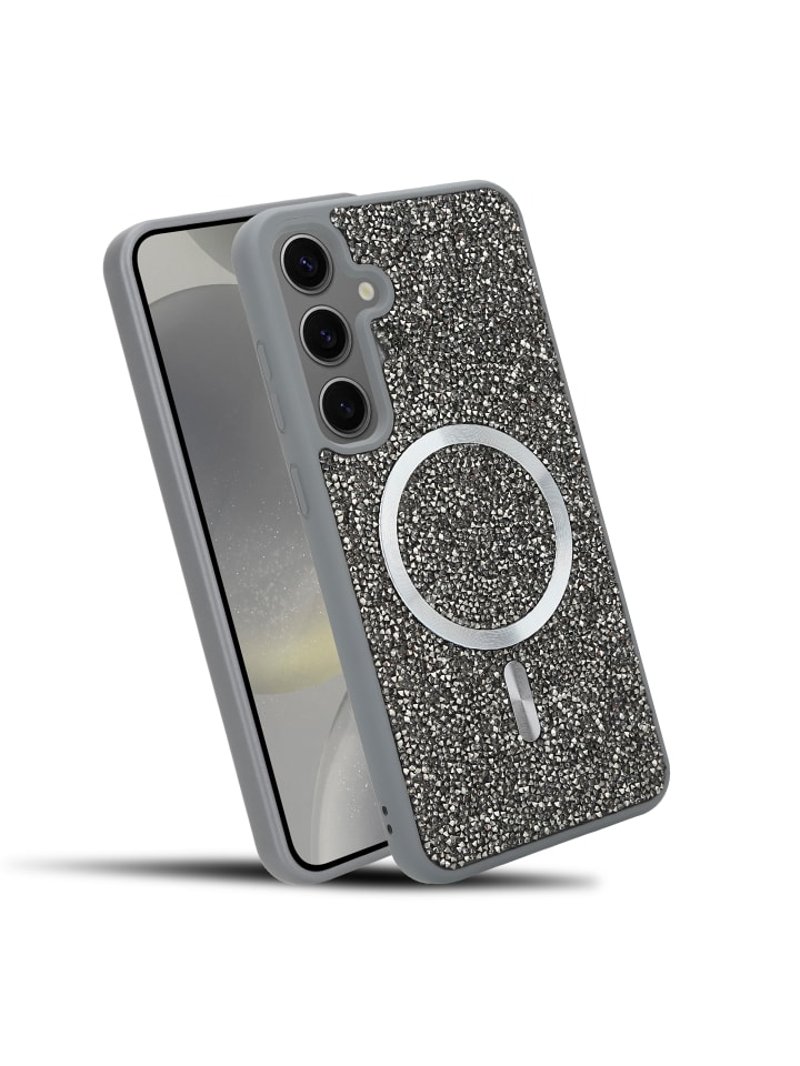 Hülle für Samsung Galaxy S24 PLUS Glitzer Schutzhülle in Grau