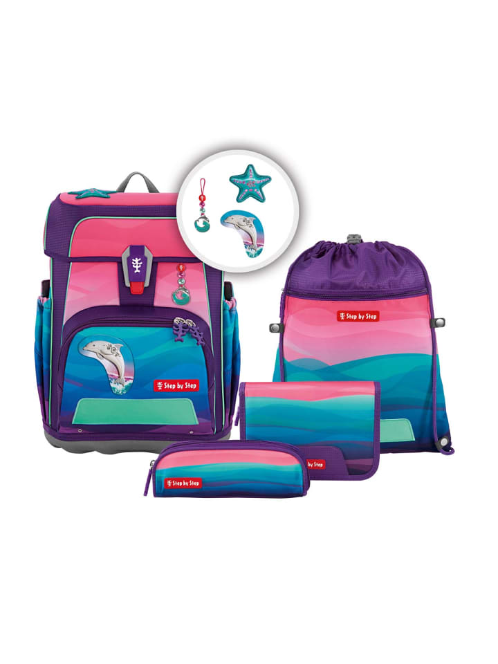 Grundschulranzen-Set CLOUD Dolphin Lana in Pink