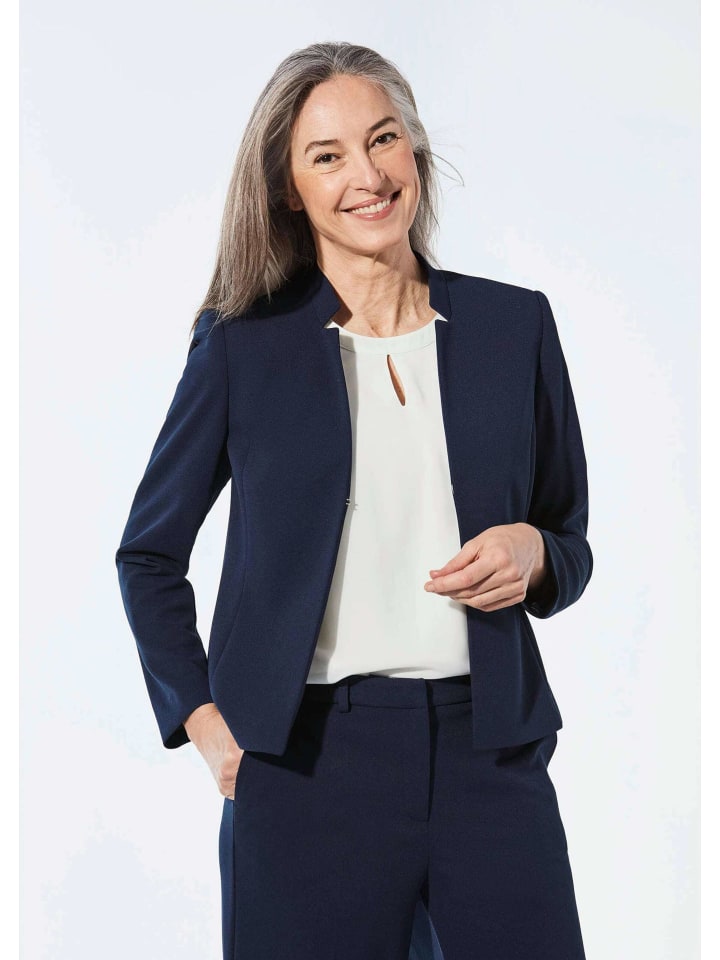 Eleganter Festblazer mit Stehkragen in marine