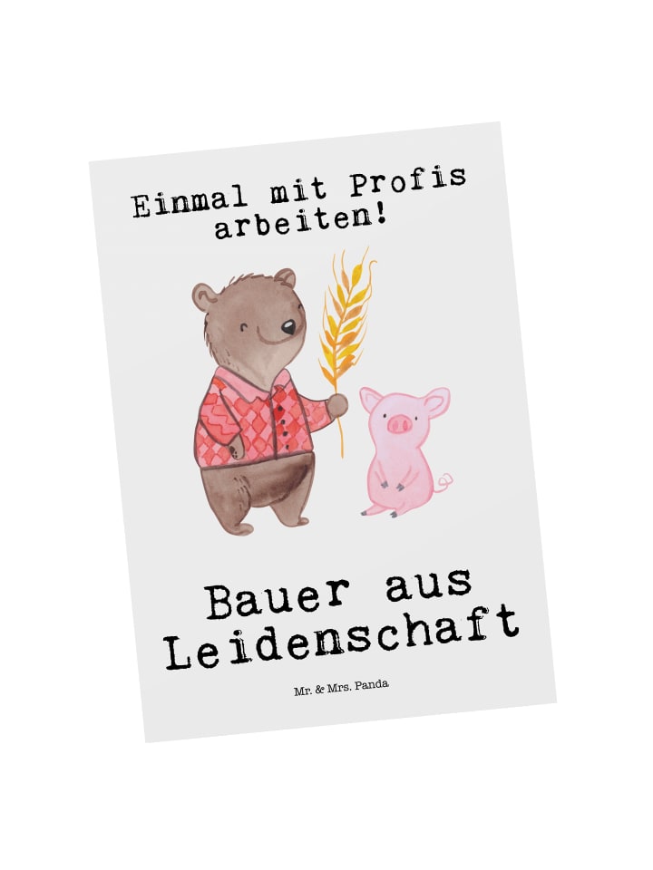 Postkarte Bauer Leidenschaft mit Spruch in Weiß