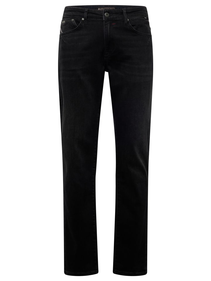 Jeans Straight Denim 5-Pocket-Style Stretch in Schwarz