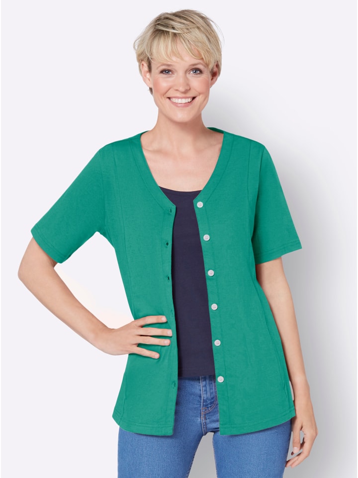 Shirtjacke in smaragd