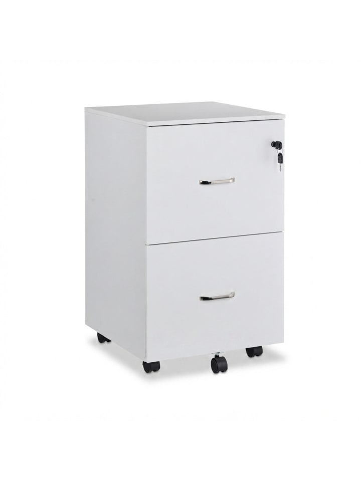 Rollcontainer in Weiß - (B)43 x (H)72 x (T)46 cm