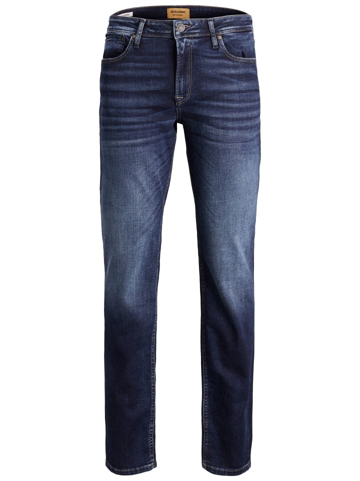Regular Fit Jeans Mid Waist Basic JJICLARK JJORIGINAL in Blau