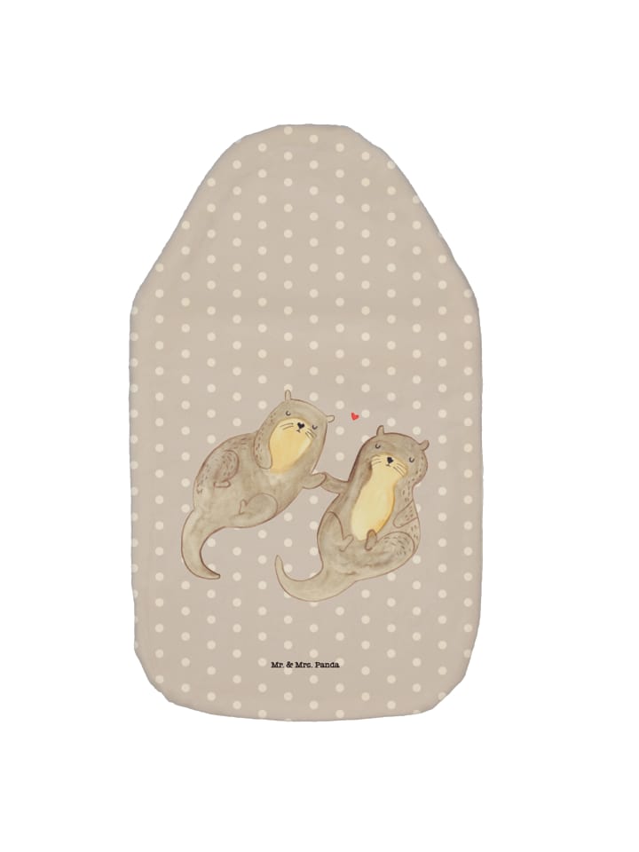 Wärmflasche Otter Hände halten ohne Spruch in Grau Pastell