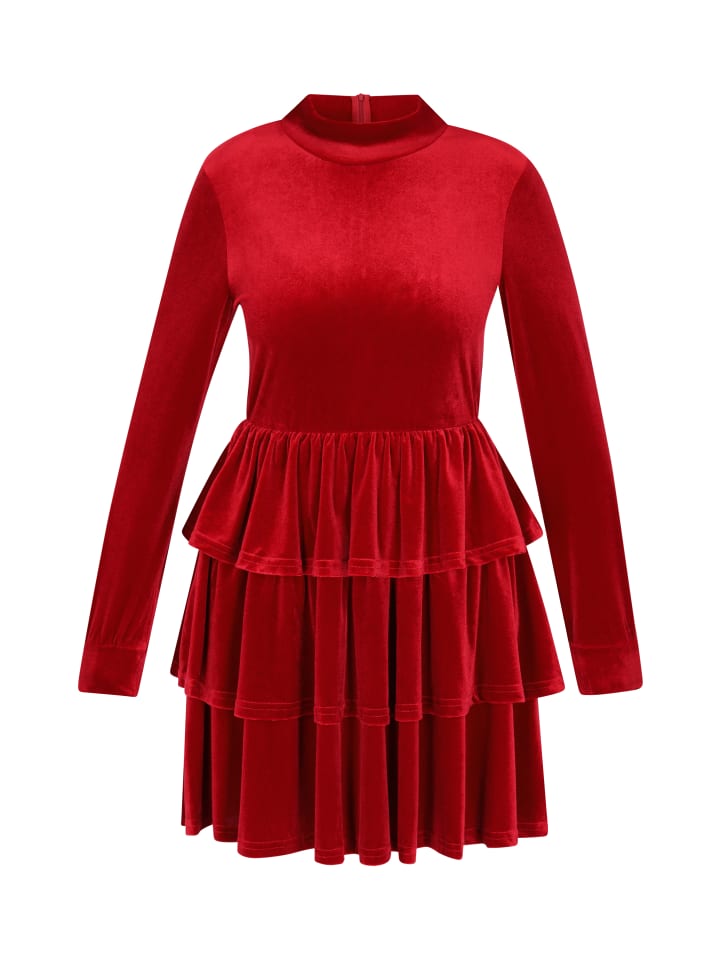 Women Dress in Cherry Red