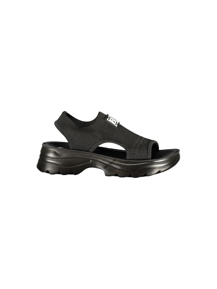 Schwarz Polyester Damen Sandale