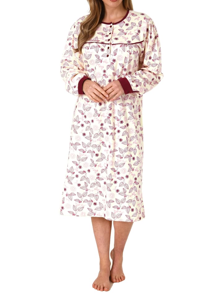 Nachthemd Kuschelinterlock - 69630 in creme