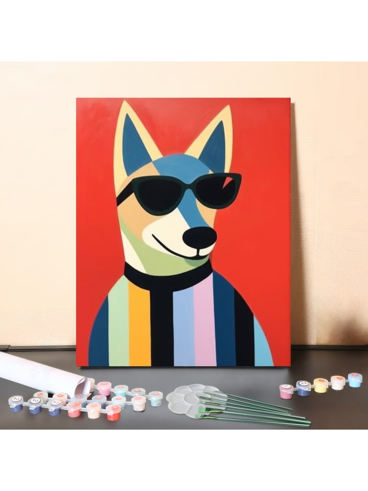 DIY Malen nach Zahlen Set-"Bunter Hund"