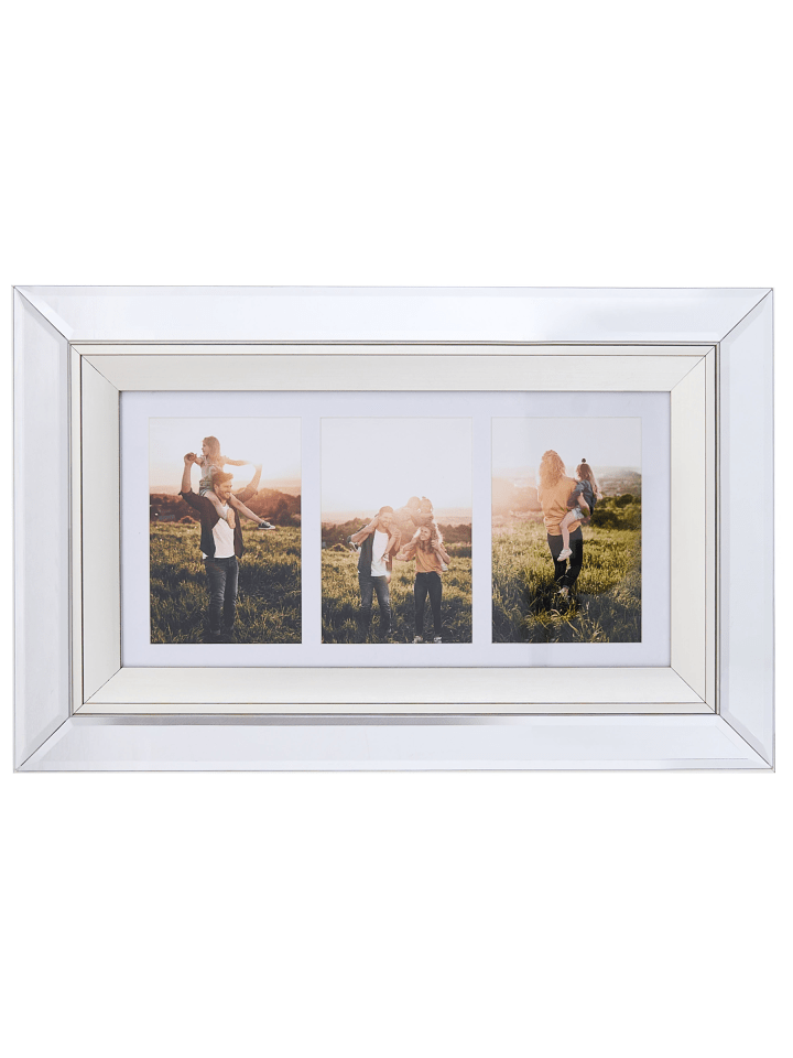 Fotorahmen MAKENI in Silber/Beige/Messing - (W) 50 x (H) 32 x (L) 5 cm Vertikal
