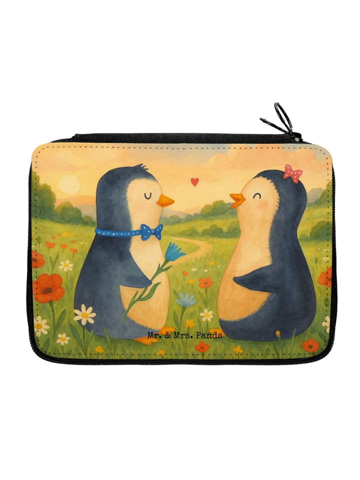 Bleistiftetui Pinguin Pärchen Design ohne Spruch in Weiß