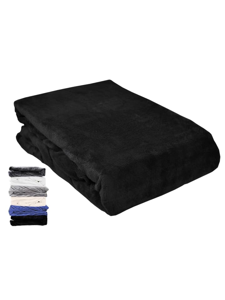 Mikrofaser Spannbettlaken Teddy Flausch Cashmere Touch in Schwarz
