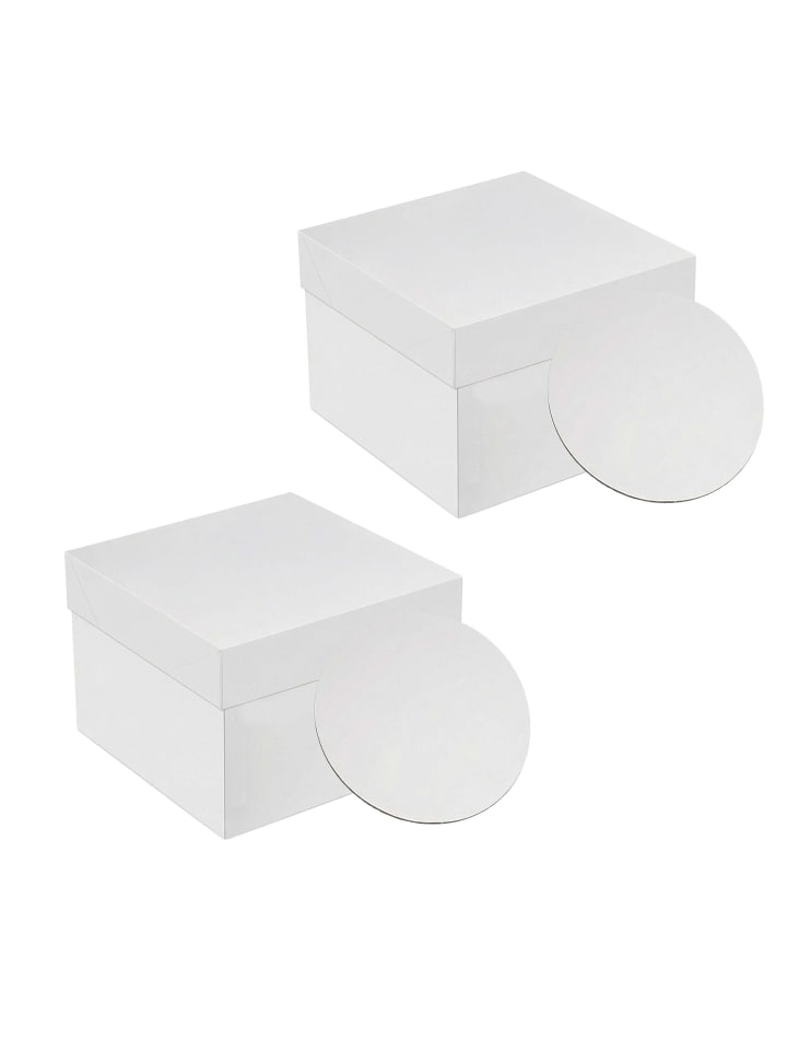 2 x Tortenbox in Weiß - (B)30 x (H)30 x (T)30 cm