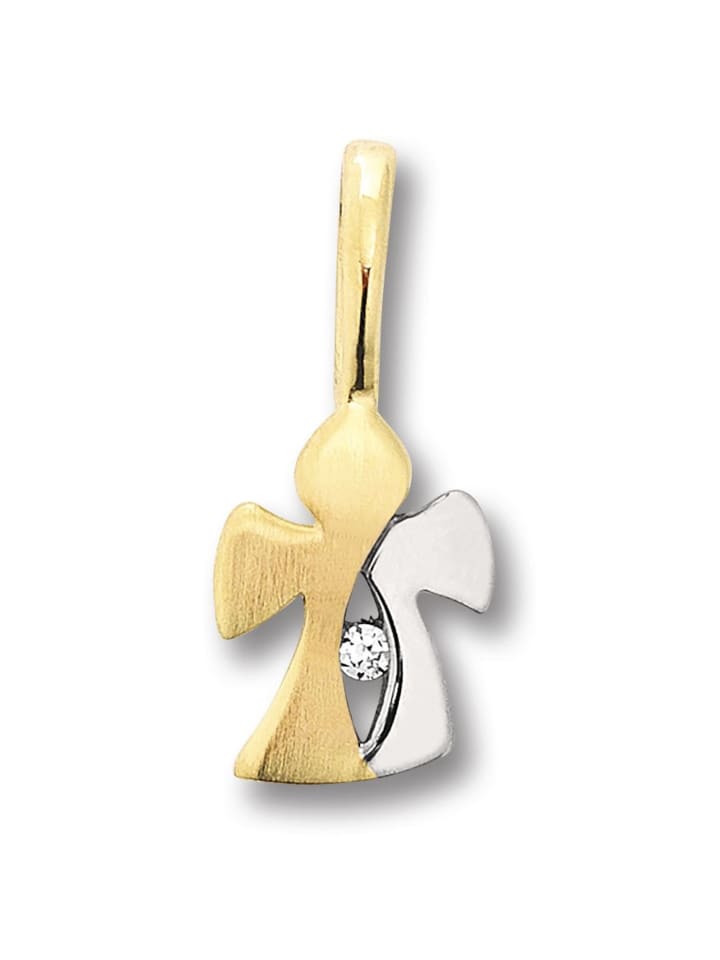 Zirkonia Engel Anhänger aus 333 Gelbgold in gold