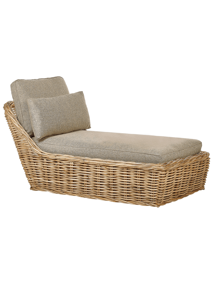 Gartenliege BELSITO in Naturfarben/Grau - (W) 93 x (H) 100 x (L) 180 cm