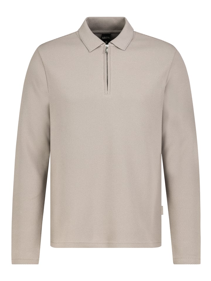 Elegantes Poloshirt Reißverschluss Polokragen in Braun