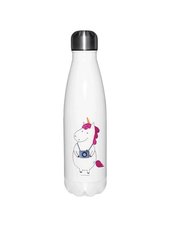 Wasserflasche Einhorn Fotograf ohne Spruch in Weiß