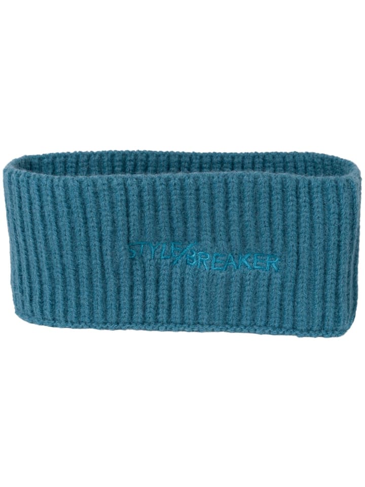 Strick Stirnband mit Logo in Blau