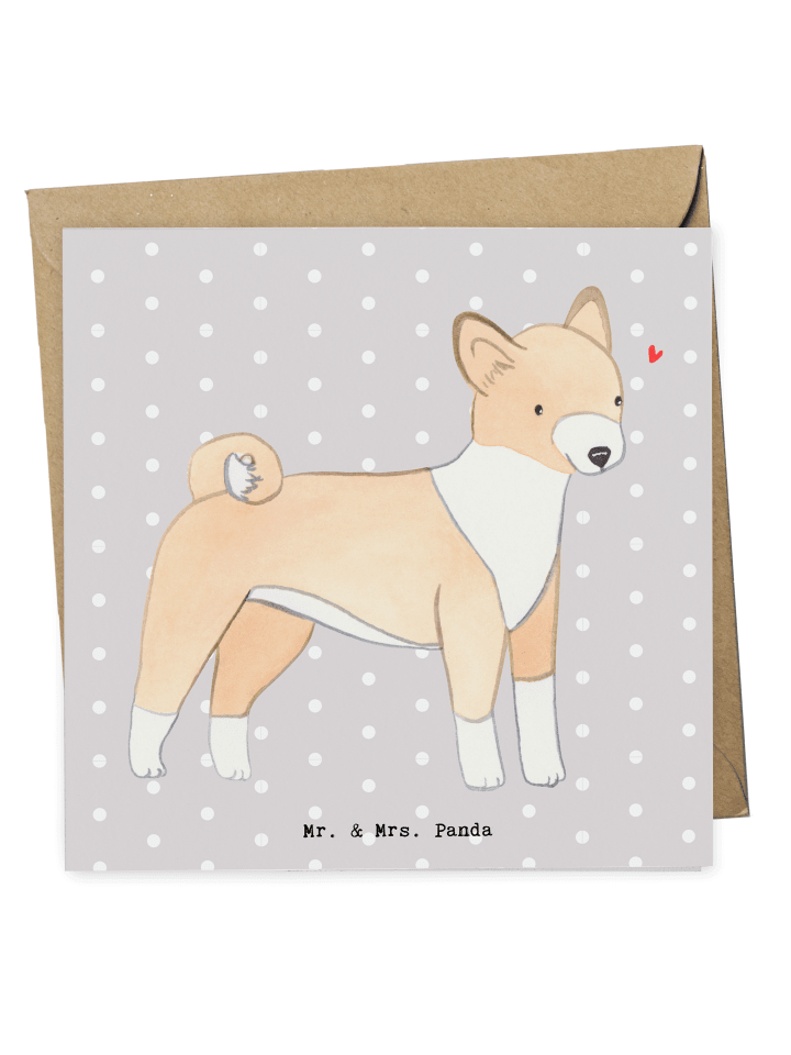 Deluxe Karte Basenji Lebensretter ohne Spruch in Grau Pastell
