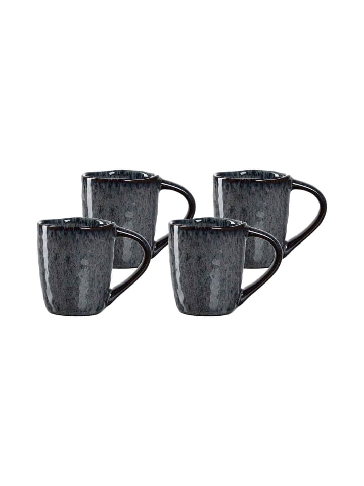 4er Set Espressotassen Matera in Anthrazit 90 ml