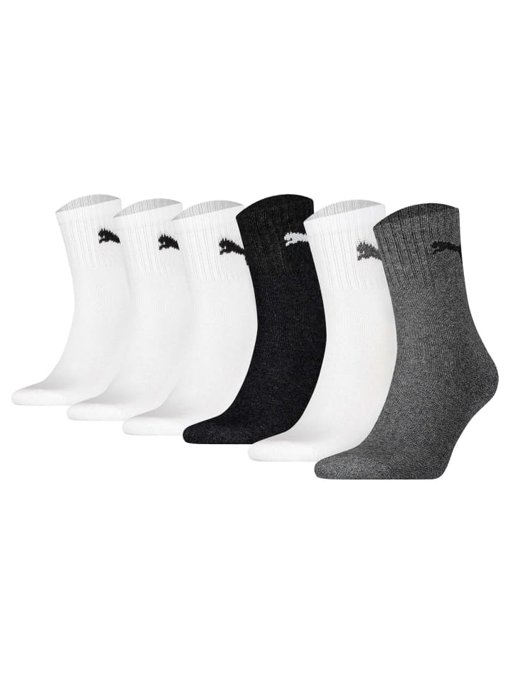 Socken 6er Pack in Weiß/Schwarz/Weiß/Grau