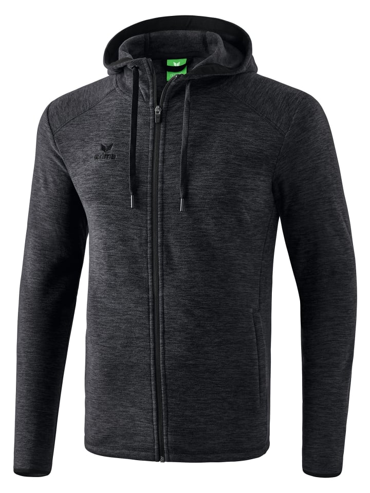 Herren Fleecejacke in schwarz melange