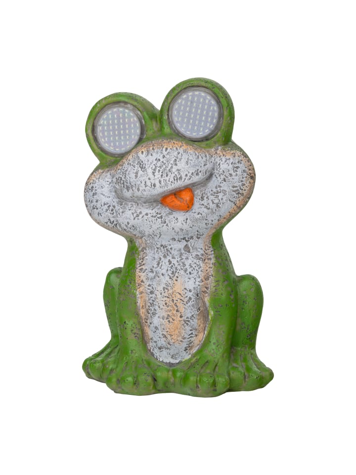 LED Solarleuchte "FROGGEL" in grün - (L)10.5 cm x (B)10.5 cm x (H)18 cm