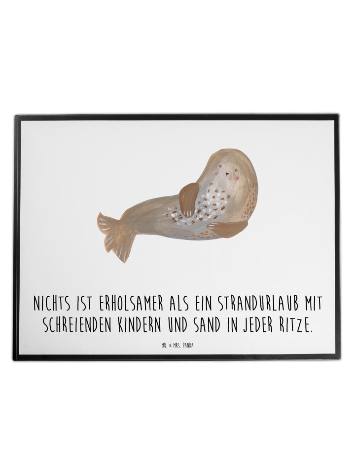 Schreibtischunterlage Sommerchaos mit Spruch in Weiß