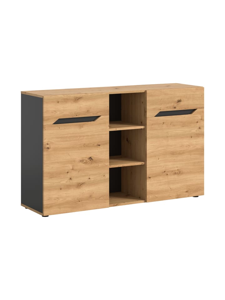 Sideboard (B/H/T: 130x81x37 cm) in Artisan Eiche Nachbildung