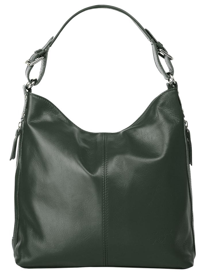 Handtasche echt Leder in dunkelgrün