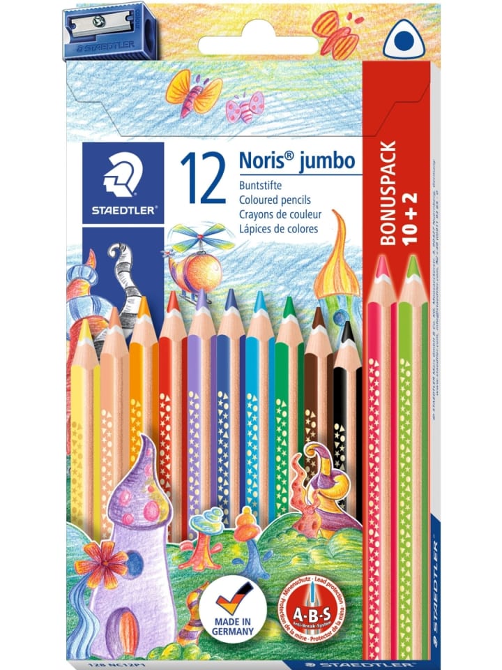 Farbstift Noris jumbo 4mm Packung mit 12 Farben