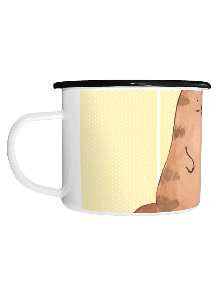 Becher Katze Wasserglas ohne Spruch in Gelb Pastell
