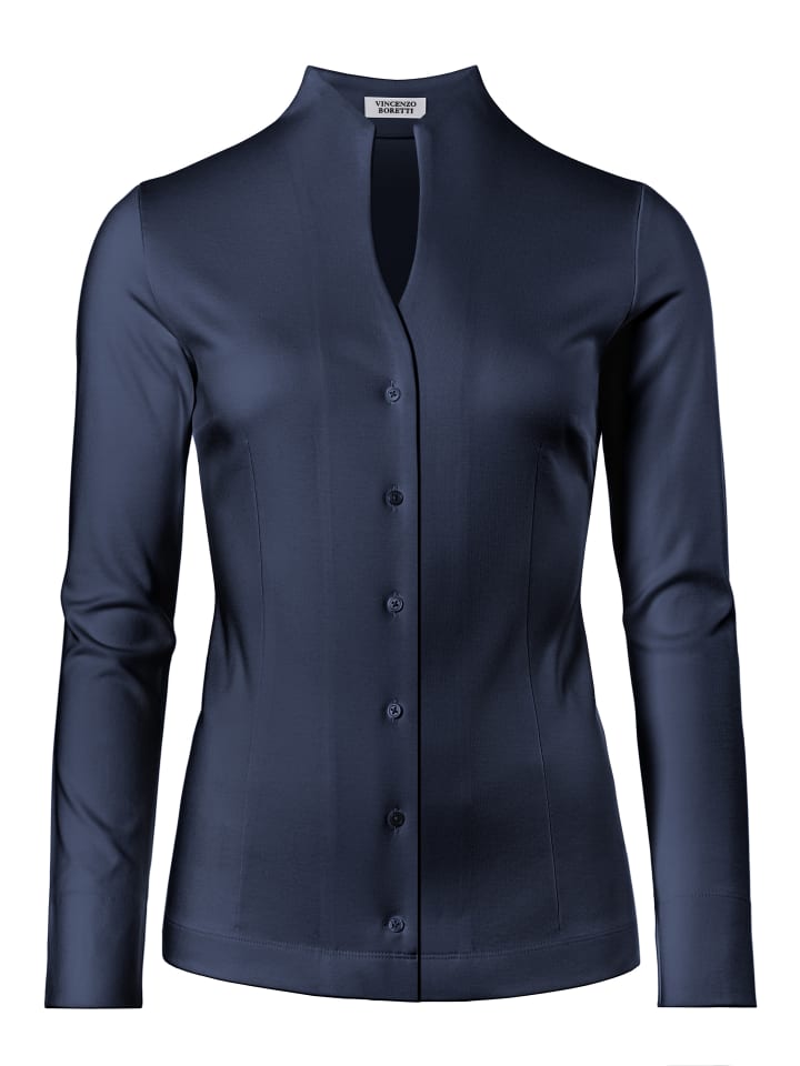Bluse tailliert in dunkelblau