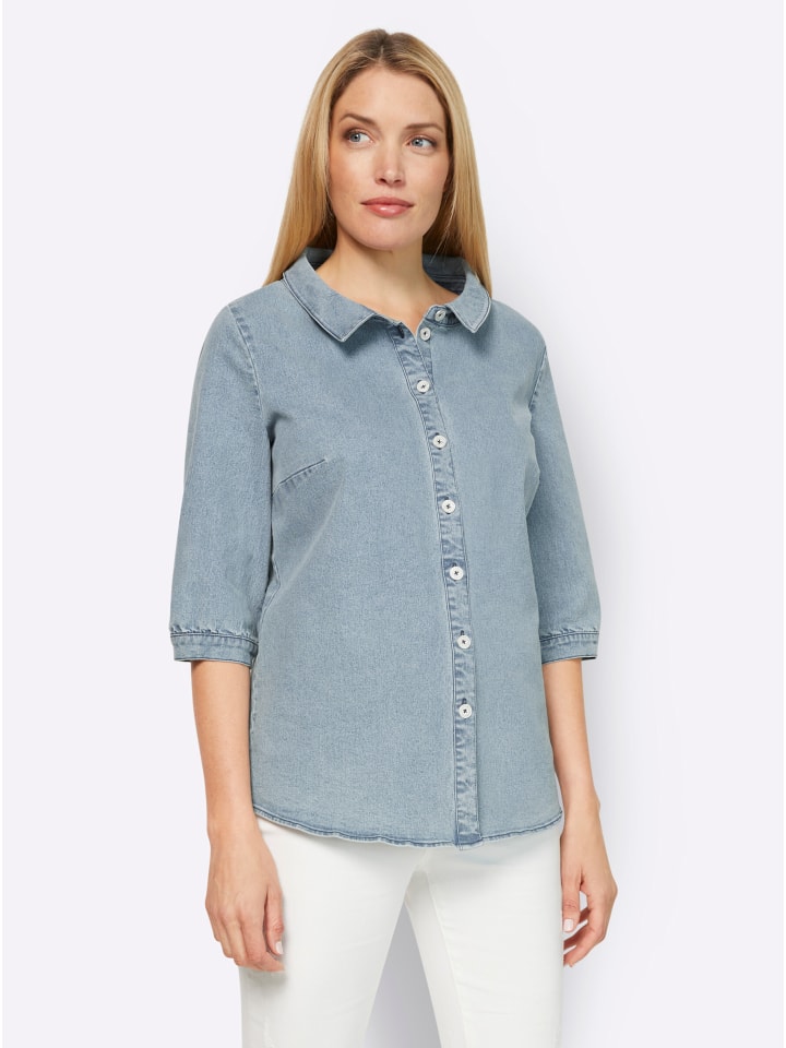 Jeansbluse in blue-bleached