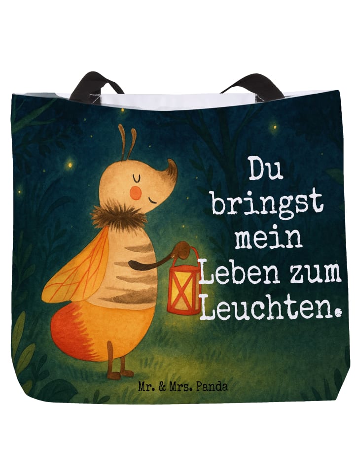Tasche Glühwürmchen Design mit Spruch in Weiß
