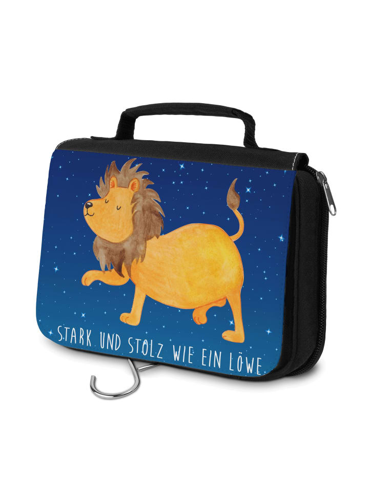 Beauty Case Sternzeichen Löwe mit Spruch in Sternenhimmel Blau