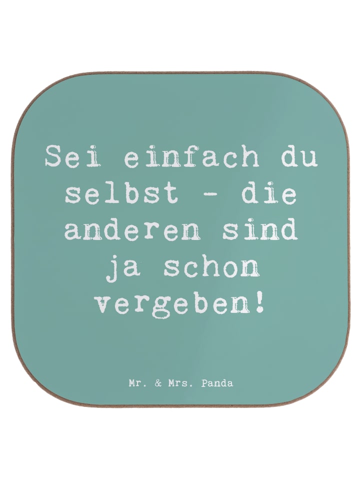 gläseruntersetzer Spruch Selbstakzeptanz Einzig... in Meeresbrise