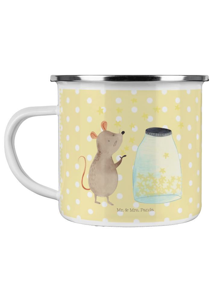Kaffeebecher Maus Sterne ohne Spruch in Gelb Pastell