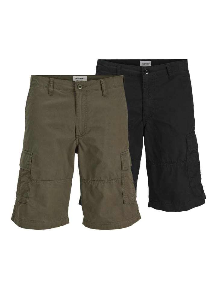 2er-Pack Cargo Shorts in Black