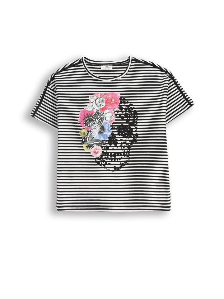 Gestreiftes T-Shirt mit kurzen Ärmeln in bunt