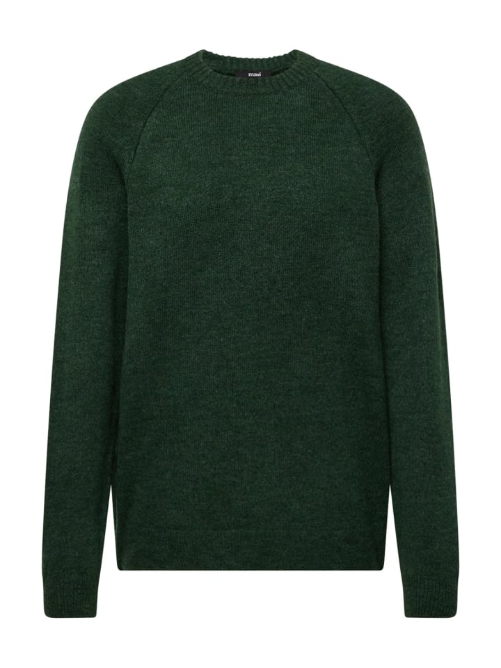Weicher Strickpullover Stretch Rundhals Sweater Einfarbig in Grün