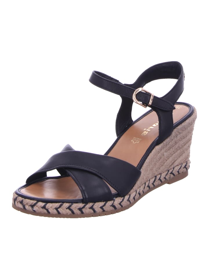 Keilsandalette in schwarz