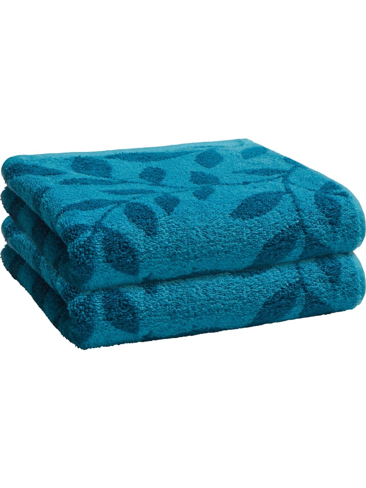 Frottier, Jacquard Duschtuch 2er-Pack Kronau in petrol