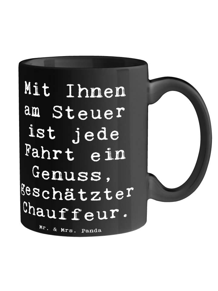 Kaffeetasse Spruch Chauffeur Genussfahrt mit Sp... in Schwarz